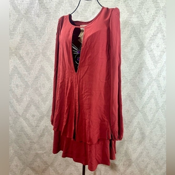 free people made in philadelphia red beck dress size S - Picture 8 of 8